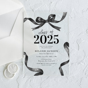 Elegant Bow Graduation Party Acrylic Invitations