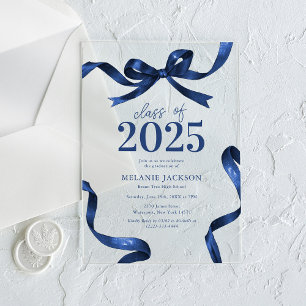 Elegant Bow Graduation Party Acrylic Invitations