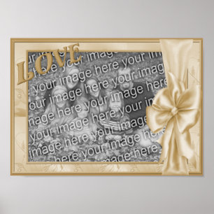 Elegant Bow Love Frame Create Your Own Photo  Poster