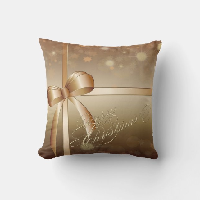 Elegant Bow , Merry Christmas Cushion (Front)