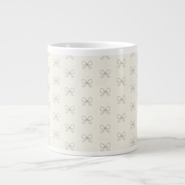 Elegant Bow Pattern Mother’s Day Large Coffee Mug (Front)