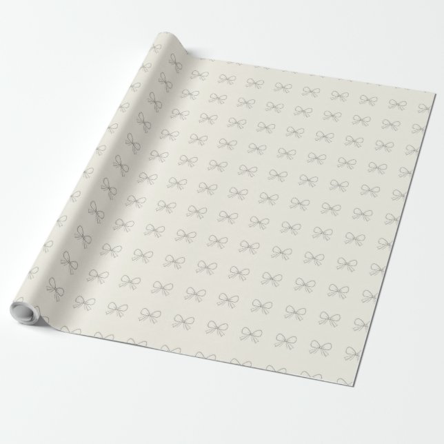 Elegant Bow Pattern Mother’s Day Wrapping Paper (Unrolled)