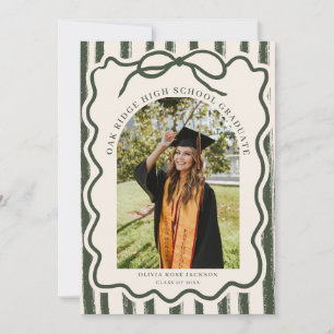Elegant Bow Photo Graduation Invitation