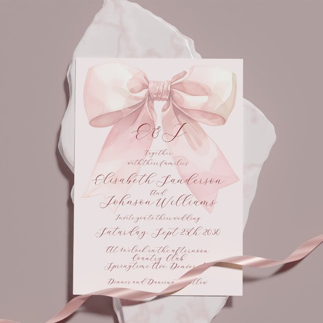 Elegant bow romantic pastel pink wedding  (Creator Uploaded)