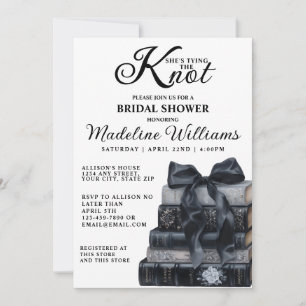 Elegant Bow She's Tying The Knot Bridal Shower  Invitation