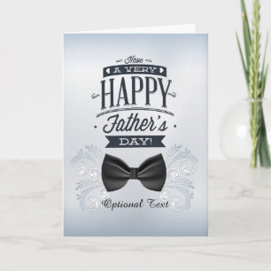 Elegant Bow Tie And Swirls-Happy Father's Day Card