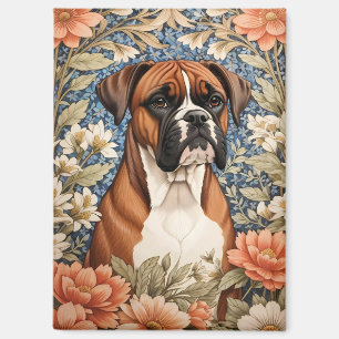 Elegant Boxer Dog William Morris Inspired Magnet