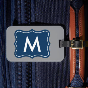 Elegant bracket frame personalized monogram logo luggage tag