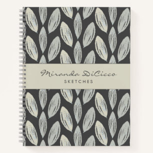 Elegant Braided Leaves Pattern Sketchbook Notebook