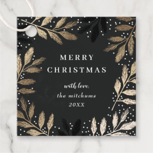 Elegant Branch Merry Christmas Favour Tags