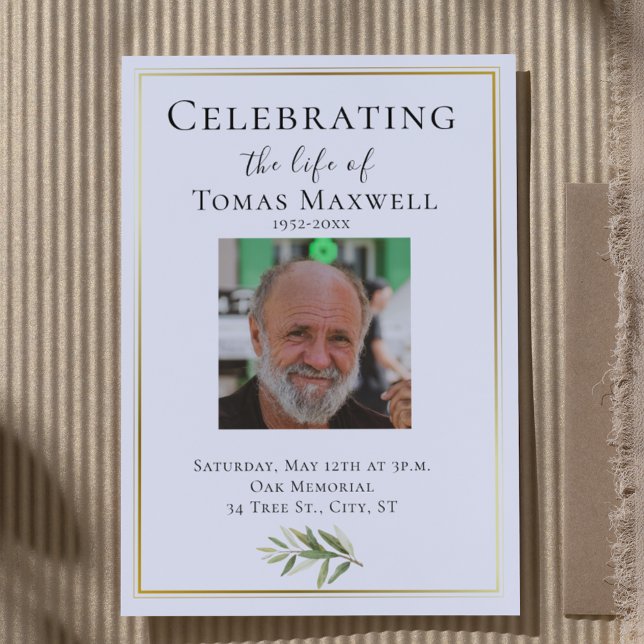 Elegant Branch Photo Celebration of Life Invitation (Elegant Branch Photo Celebration of Life Invitation
)