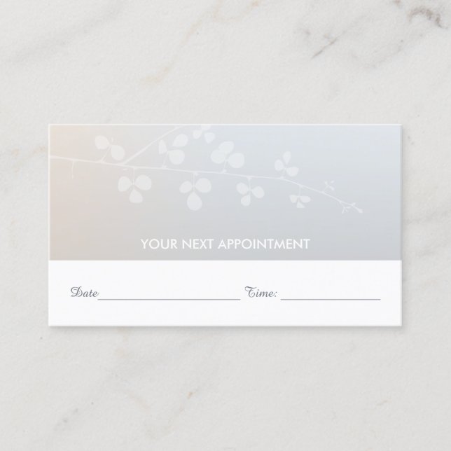 Elegant Branch Salon Spa Appointment Reminder Card (Front)