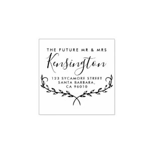 Elegant Branches   Future Mr & Mrs Return Address Rubber Stamp