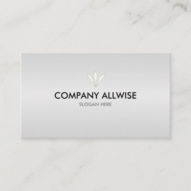 Elegant Branded Silver Metallic Look Business Card (Front)
