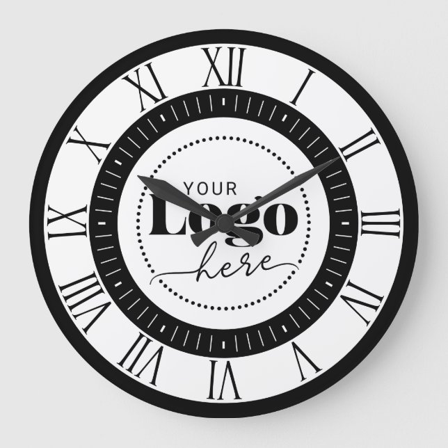 Elegant Branded Your Logo Here Large Clock (Front)