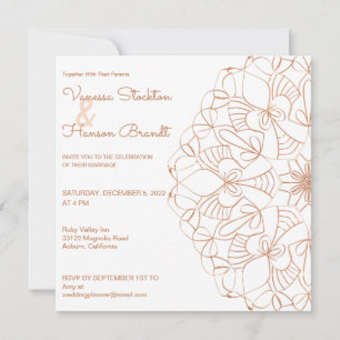 Elegant Brass Mandala Wedding Invitation