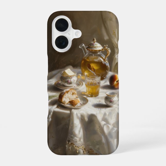 Elegant Breakfast Table iPhone 16 Case (Back)