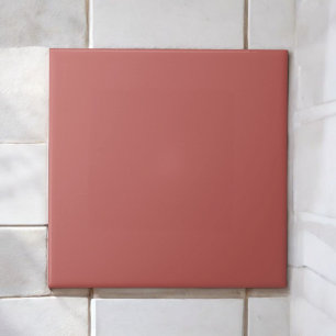 Elegant Brick Red Monochrome Minimalist Earth Tone Ceramic Tile