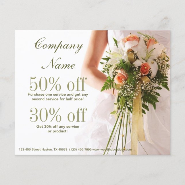 elegant bridal bouquet wedding planner flyer (Front)