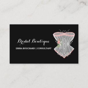 Elegant Bridal Boutique Vintage Corset Lingerie Business Card