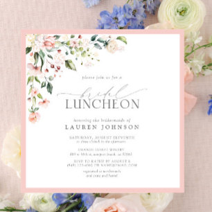 Elegant Bridal Luncheon Floral Pink Invitation