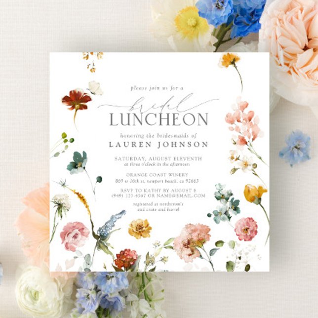 Elegant Bridal Luncheon Garden Flowers Invitation (Creator Uploaded)