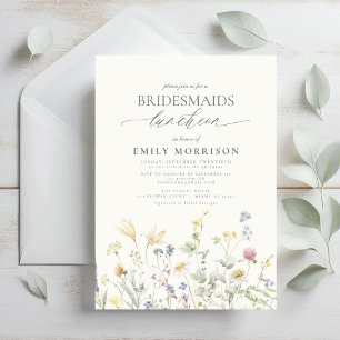Elegant Bridal Luncheon Wildflower Invitation