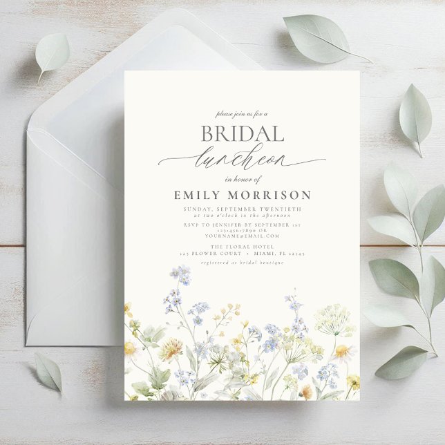 Elegant Bridal Luncheon Wildflower Invitation (Creator Uploaded)