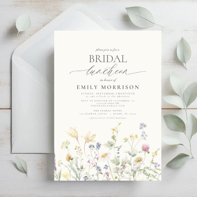 Elegant Bridal Luncheon Wildflower Invitation (Creator Uploaded)