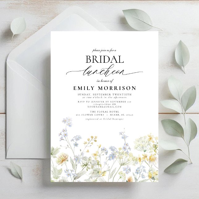 Elegant Bridal Luncheon Wildflower Invitation (Creator Uploaded)