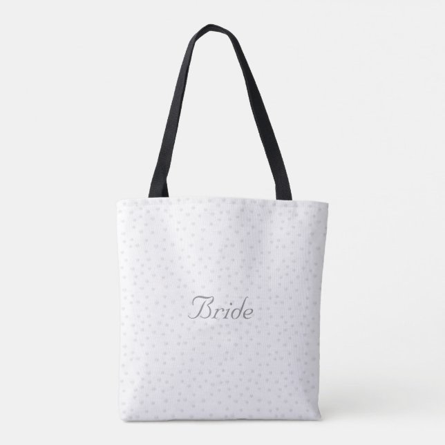 Elegant Bridal Pearls on White Tote Bag (Back)