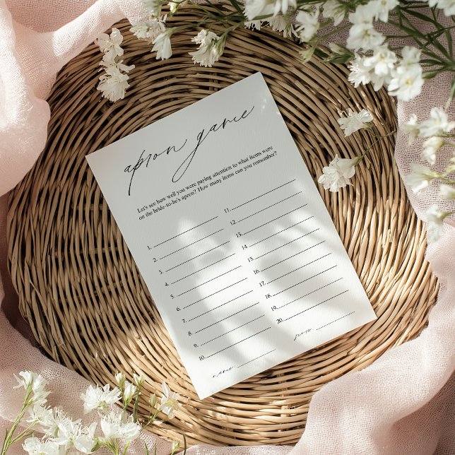 Elegant Bridal Shower Apron Game Invitation (Creator Uploaded)