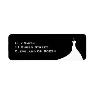 Elegant Bridal Shower black Label Return Address Label