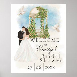 Elegant Bridal Shower  Bride & Groom  Gazebo Poster