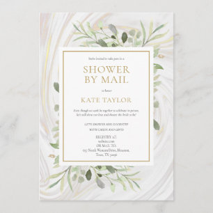 Elegant Bridal Shower By Mail Greenery Leaves Invitation