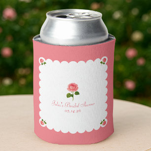 Elegant Bridal Shower Classic Dusty Rose Girly Can Cooler