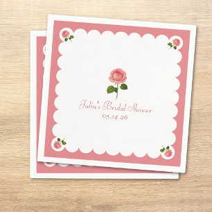Elegant Bridal Shower Classic Dusty Rose Girly Napkin