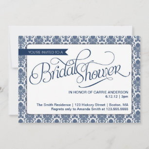 Elegant Bridal Shower Damask Invitation