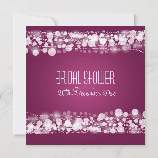 Elegant Bridal Shower  Dotted Plum Invitation (Front)
