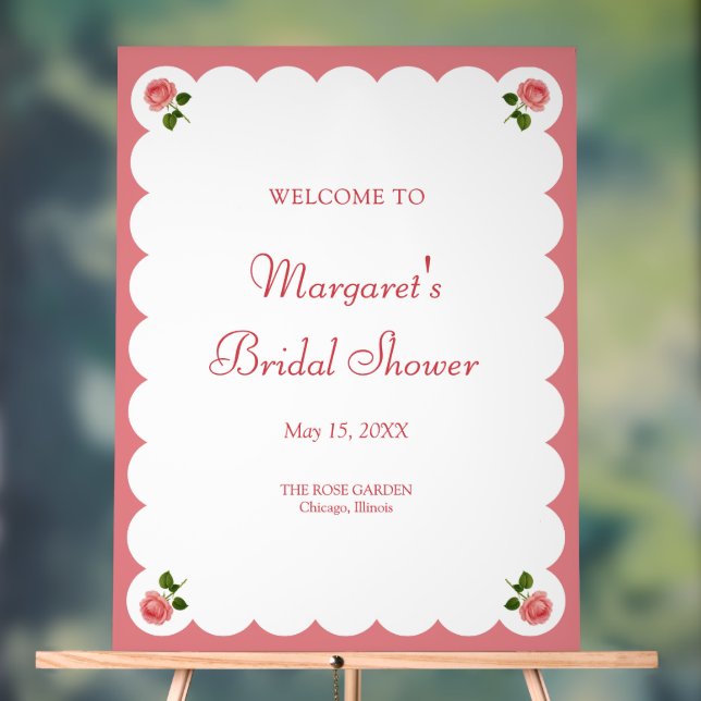Elegant Bridal Shower Dusty Rose Welcome Sign (Neutral)