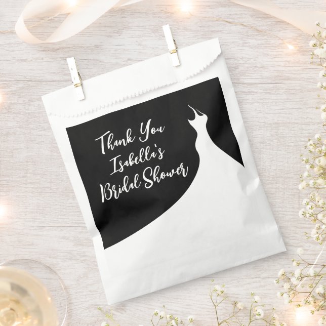 Elegant Bridal Shower Favour Bag black (Clipped)