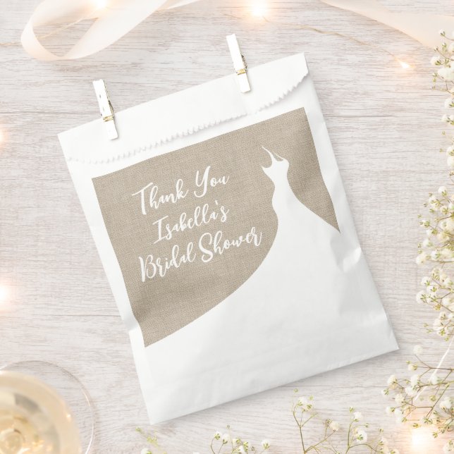 Elegant Bridal Shower Favour Bag burlap (Clipped)