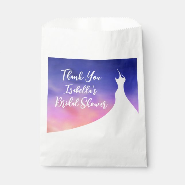 Elegant Bridal Shower Favour Bag purple watercolor (Front)
