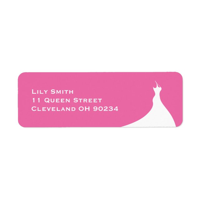 Elegant Bridal Shower fuchsia Label Return Address Label (Front)