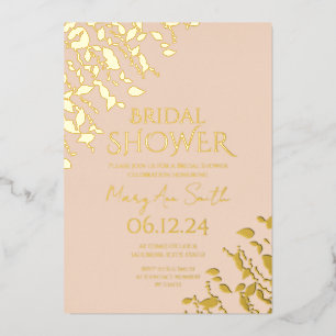 Elegant Bridal Shower Gold Floral Blush 