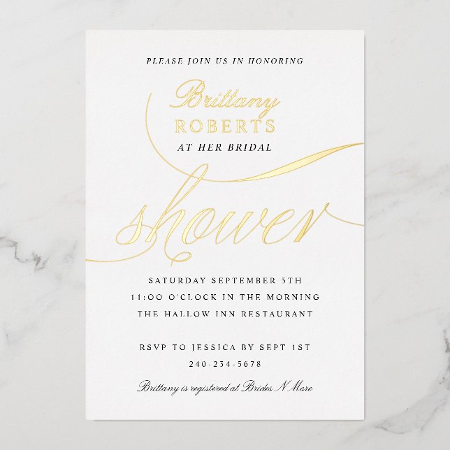 Elegant Bridal Shower Gold Foil (Front)