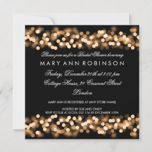 Elegant Bridal Shower Gold Hollywood Glam Invitation