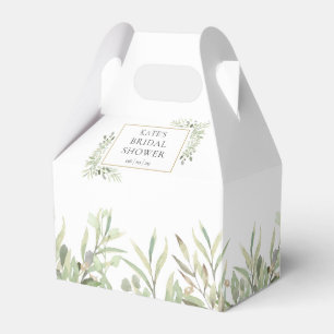 Elegant Bridal Shower Greenery Leaves Favour Box