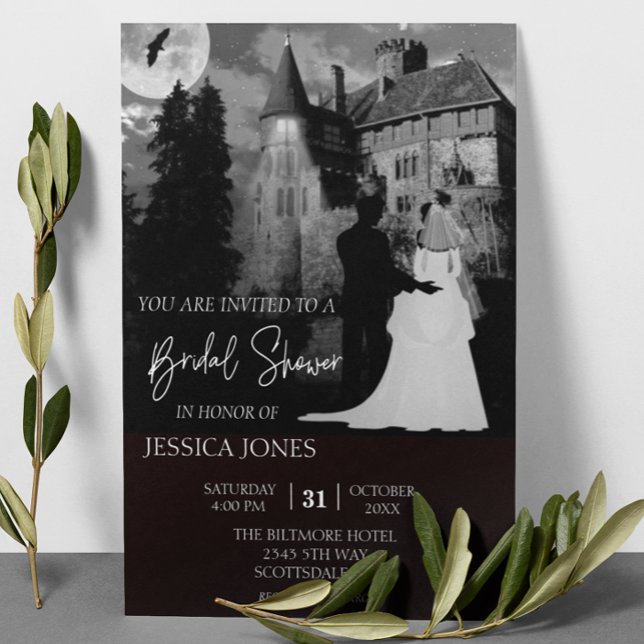 Elegant Bridal Shower Halloween Mansion October Invitation (Creator Uploaded)