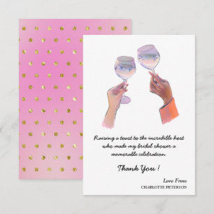 Elegant Bridal Shower Host Thank You Card